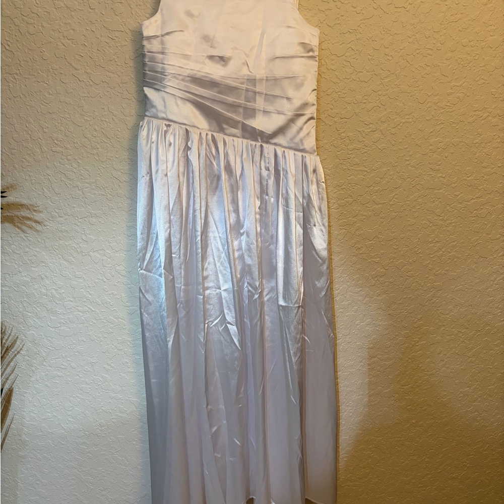 Satin Midi Sleeveless Wedding Dress